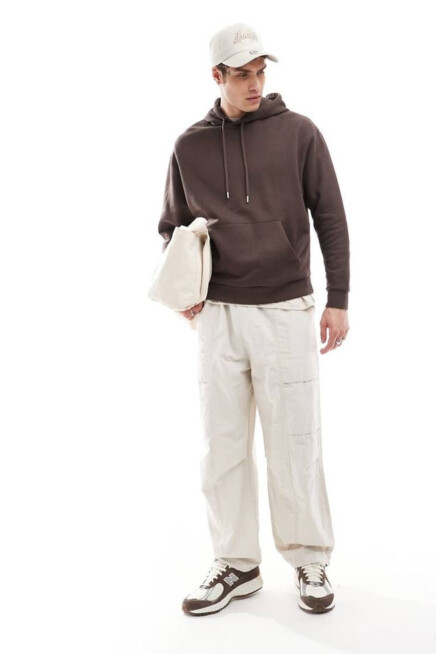 Erkek Kapşonlu Rahat Kalıp İçi Polarlı 3 iplik Kalın SweatShırt spr25sw55