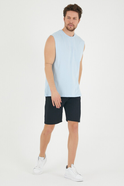 Erkek Kolsuz Bisiklet Yaka Düz Regular Tshırt SPR25AT940