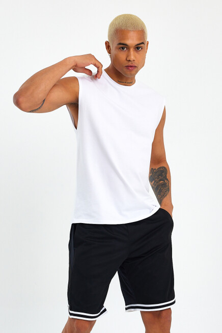 Erkek Kolsuz Bisiklet Yaka Düz Regular Tshırt SPR25AT940