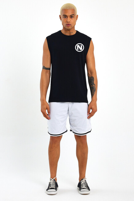 Erkek Kolsuz Bisiklet Yaka N Baskılı Regular Tshırt SPR25AT942