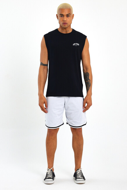 Erkek Kolsuz Bisiklet Yaka New York Baskılı Regular Tshırt SPR25AT941