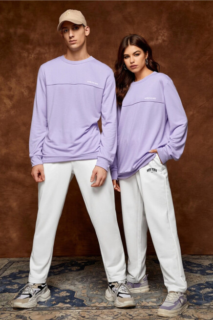 Erkek Regular Fit New York Baskılı İnce Eşofman Altı SPR25EA01