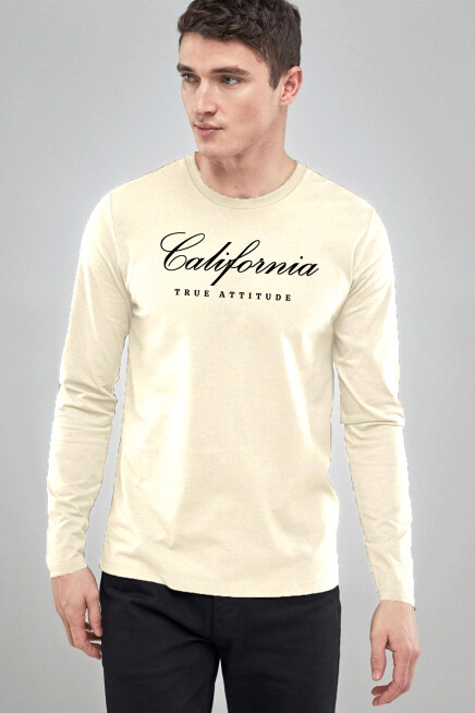Erkek Uzun Kollu California Baskılı Baskılı Tshırt SPR25TS38