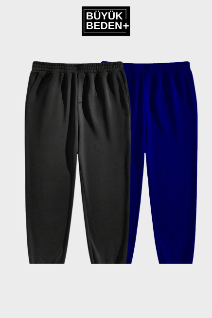 Büyük Beden Reçme Paça İnce Eşofman Altı SPR25BEA52-2