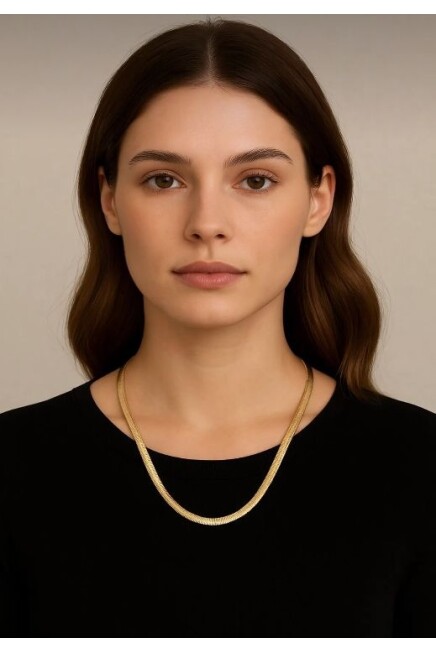 Kadın Altın Renk Paslanmaz Çelik İtalyan Zincir Kolye SPRTAKI106
