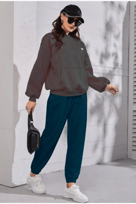 Kadın Bel ve Paça Lastikli İnce Eşofman Altı SPR24EAK82