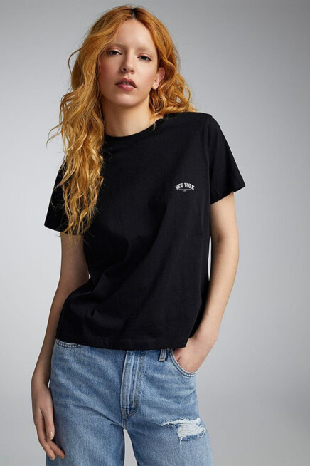 Kadın Bisiklet Yaka New York Tshirt SPR25TSK21