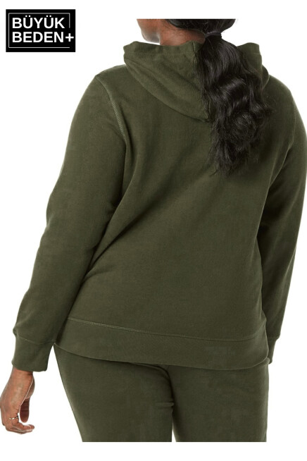 Kadın  Orta Brooklyn Baskılı Büyük Beden İnce Kapşonlu Swatshırt SPR25BSWk61