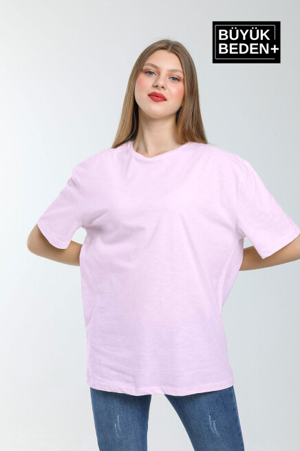 Kadın Büyük Beden Bisiklet Yaka Tshırt SPR25BTSK10