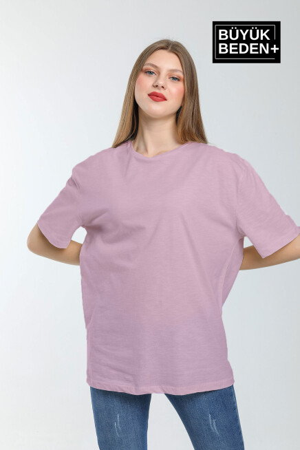 Kadın Büyük Beden Bisiklet Yaka Tshırt SPR25BTSK10