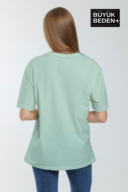 Kadın Büyük Beden Bisiklet Yaka Tshırt SPR25BTSK10