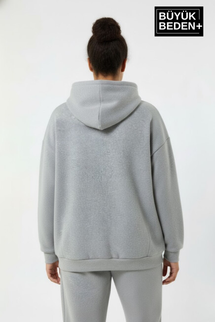 Kadın Büyük Beden Brooklyn 1970 Baskılı Kapüşonlu Sweatshirt SPR26BSWK964