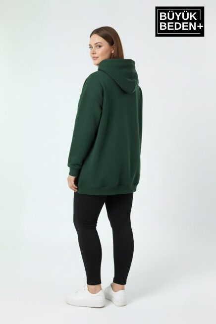 Kadın Büyük Beden Brooklyn 1970 Baskılı Kapüşonlu Sweatshirt SPR26BSWK964