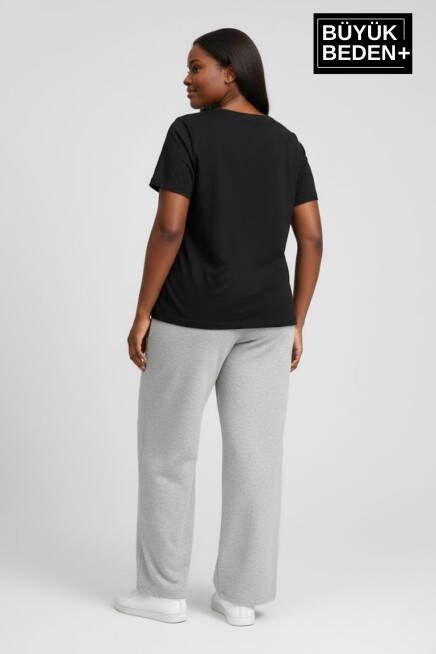 Kadın Büyük Beden BROOKLYN 1970 Baskılı Paça Reçme ince Eşofman Altı SPR26EAK952-3