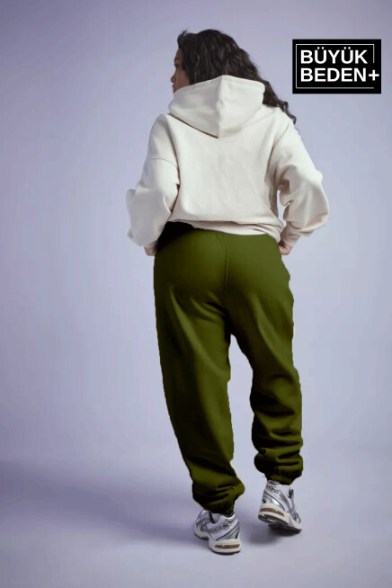 Kadın Büyük Beden Paça Lastikli Brooklyn Baskılı İnce Eşofman Altı SPR25EAK53