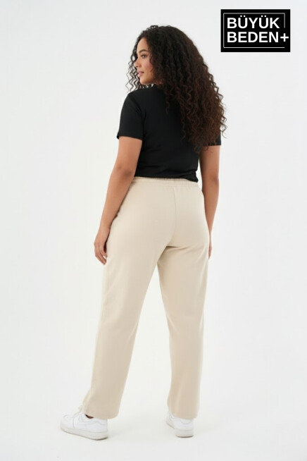Kadın Büyük Beden BROOKLYN Baskılı Rahat Kesim Paça Reçme İnce Eşofman Altı SPR26EAK952-2