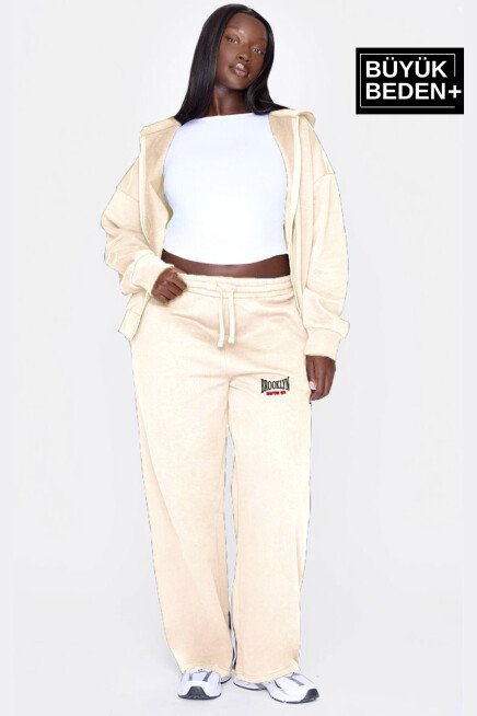 Kadın Büyük Beden Buyuk Brooklyn Baskılı İnce Eşofman Altı  SPR25BEAK50