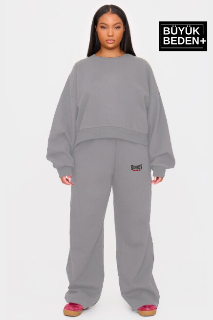 Kadın Büyük Beden Buyuk Brooklyn Baskılı İnce Eşofman Altı  SPR25BEAK50