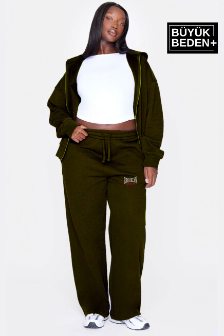 Kadın Büyük Beden Buyuk Brooklyn Baskılı İnce Eşofman Altı  SPR25BEAK50