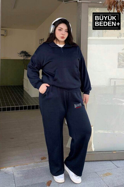 Kadın Büyük Beden Buyuk Brooklyn Baskılı İnce Eşofman Altı  SPR25BEAK50