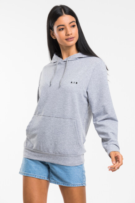 Kadın Kapşonlu Rahat Kalıp  İnce AR Baskılı Swetashırt spr24swk122