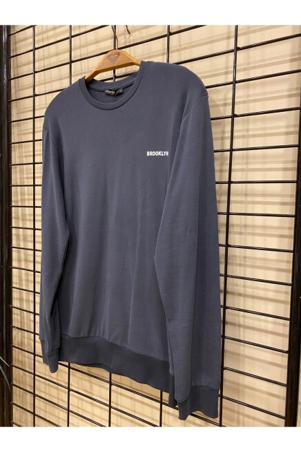 Süperlife Bisiklet Yaka Uzun Kollu Dar Kalıp İnce  Erkek Sweatshirt SPR2019K18