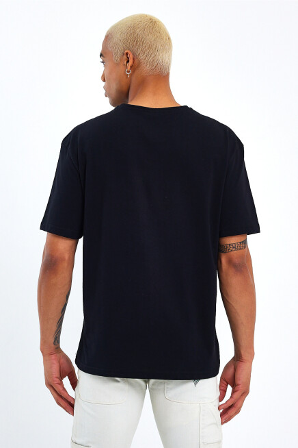 Erkek Bisiklet Yaka El Yazılı Brooklyn Baskılı Tshirt SPR25TS32