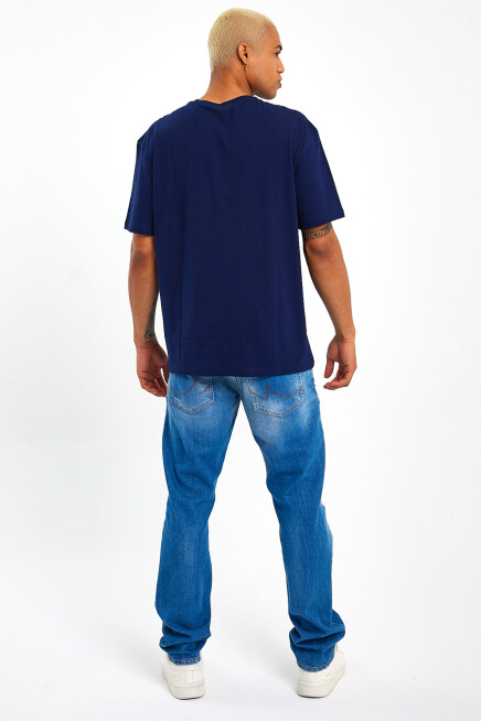 Erkek Bisiklet Yaka  New York Baskılı Tshirt SPR25TS29