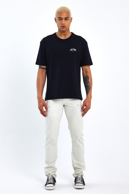 Erkek Bisiklet Yaka  New York Baskılı Tshirt SPR25TS29