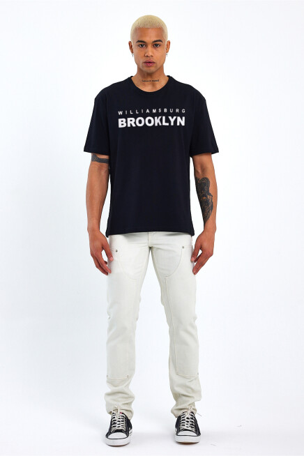 Erkek Bisiklet Yaka Willams.Brooklyn Baskılı Tshirt SPR25TS31