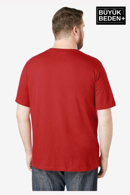 Erkek Büyük Beden Air Baskılı Bisiklet Yaka Tshırt SPR25BTS901