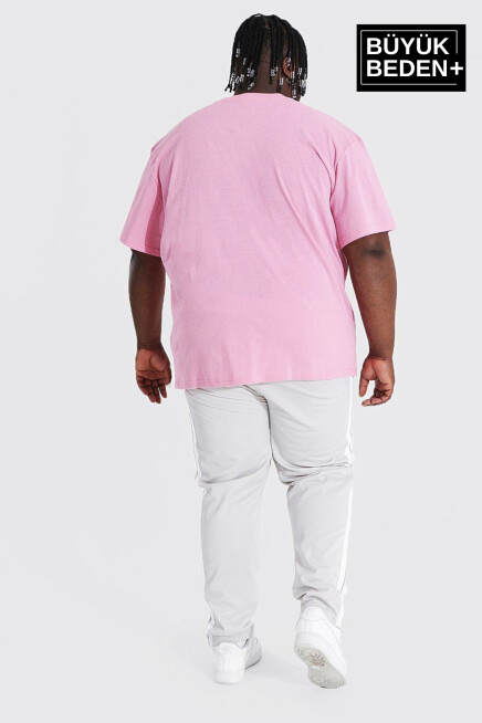 Erkek Büyük Beden California 1974 Baskılı Bisiklet Yaka Tshırt SPR25BTS906