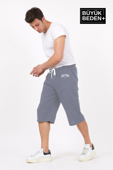 Erkek Büyük Beden New York Baskılı Standart &Regular Kalıp Şort SPR25BSR087