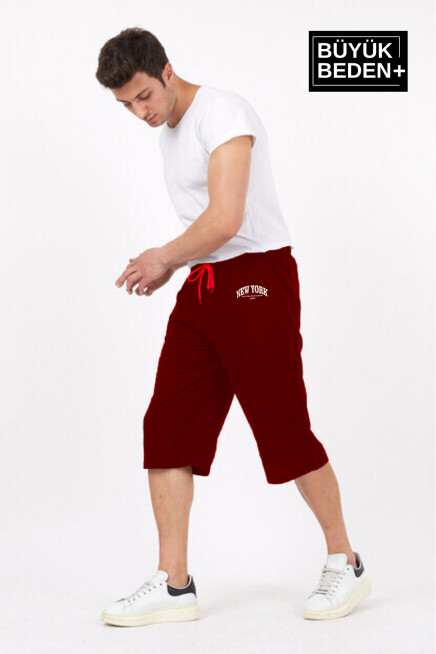 Erkek Büyük Beden New York Baskılı Standart &Regular Kalıp Şort SPR25BSR087