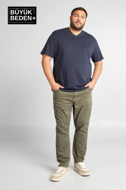 Erkek Büyük Beden V Yaka Tshırt SPRBTS09