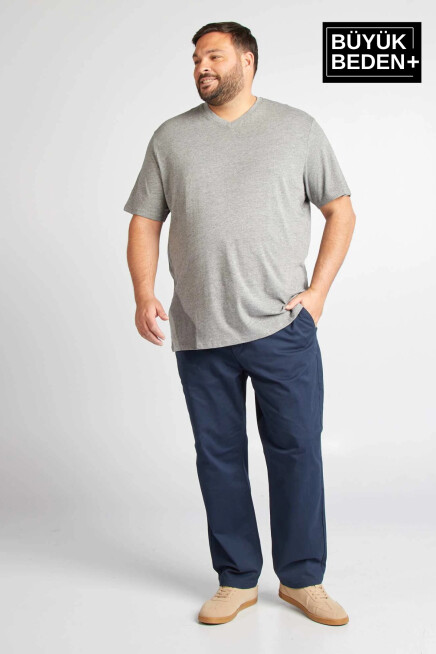 Erkek Büyük Beden V Yaka Tshırt SPRBTS09