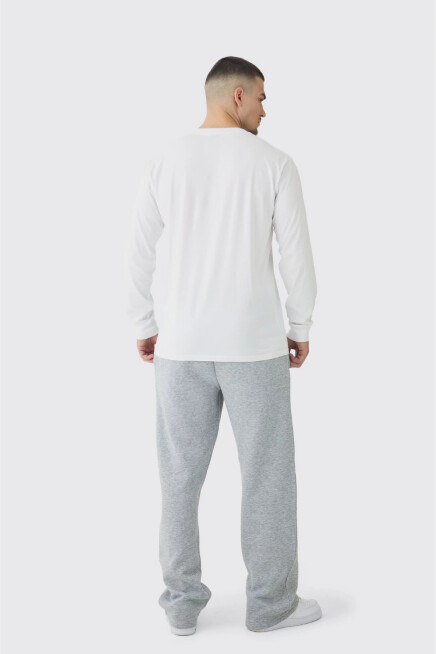 Erkek İçi Polarlı 3 iplik Kalın New York  Baskılı Eşofman Altı SPR25EA97