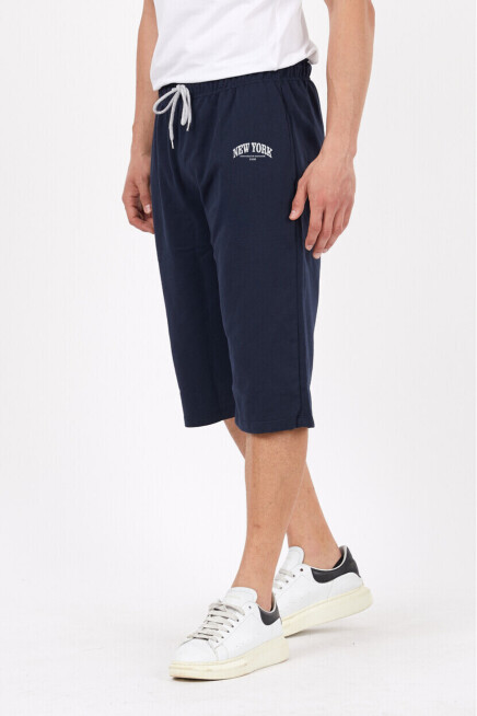 Erkek New York Baskılı Uzun Standart &Regular Kalıp Şort SPR25SR086