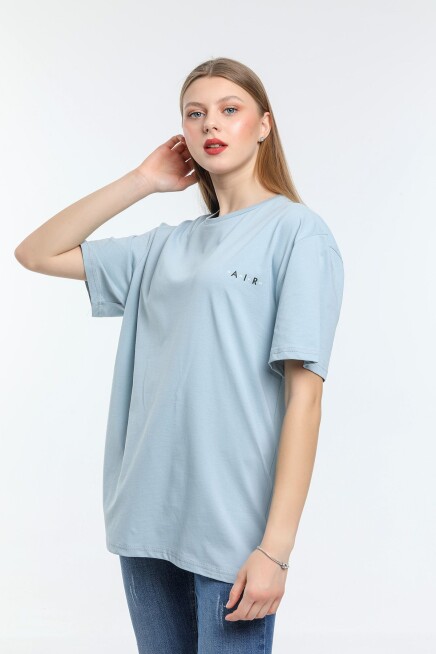 Süperlife Kadın Bisiklet Yaka Regular Fit Baskılı Tişort SPR21YK23