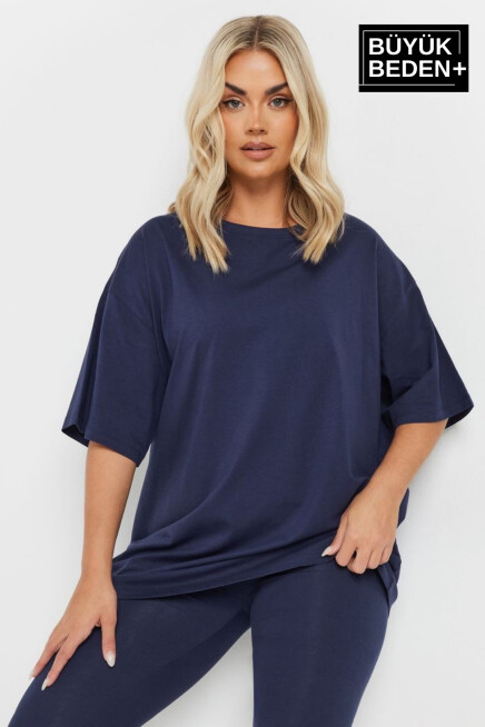 Kadın Büyük Beden Bisiklet Yaka Tshırt SPR25BTSK10