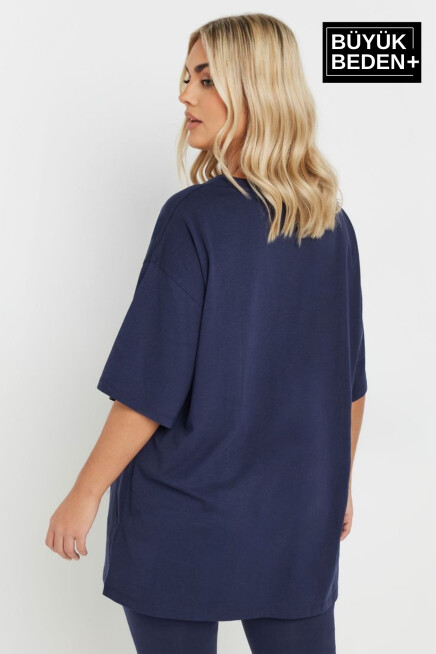 Kadın Büyük Beden Brooklyn 1970 Baskılı Bisiklet Yaka Tshırt SPR25BTSK904