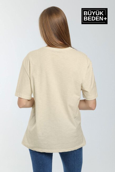 Kadın Büyük Beden Chefs Selection Baskılı Bisiklet Yaka Tshırt SPR25BTSK908