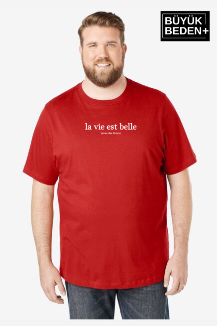 Erkek Büyük Beden L.v. Est Belle Baskılı Bisiklet Yaka Tshırt SPR25BT910