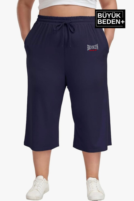 Kadın Büyük Beden N.Brooklyn Baskılı Standart &Regular Kalıp Şort SPR25BSRk089
