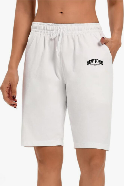 Kadın New York Baskılı Standart &Regular Kalıp Şort SPR25SRK085