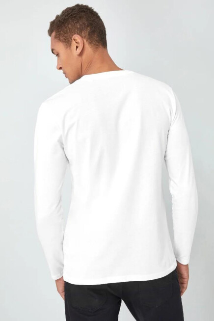 Erkek Uzun Kollu El Yazılı Brooklyn Baskılı Tshırt SPR25TS39