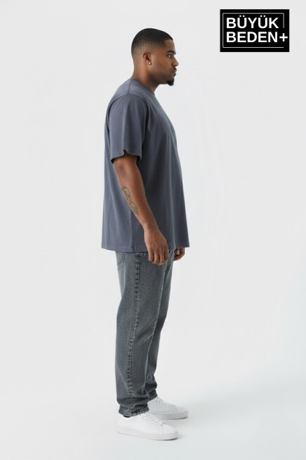 Büyük Beden Erkek Basic Tişört – Pamuklu Düz T-Shirt 3XL-6XL SPR26BTS510