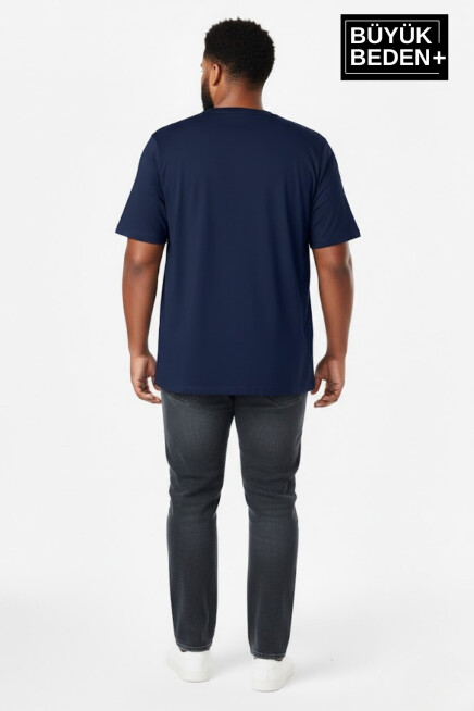 Büyük Beden Erkek Basic Tişört – Pamuklu Düz T-Shirt 3XL-6XL SPR26BTS510