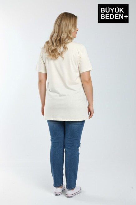 Büyük Beden Kadın Basic Tişört – Pamuklu Düz T-Shirt 3XL-6XL SPR26BTSK510