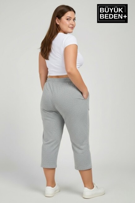 Büyük Beden N Baskılı Kadın Şort Kapri Rahat Kalıp Cepli Bağcıklı 3XL-6XL SPR26BSRK591-19
